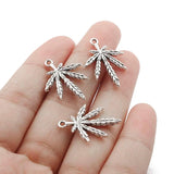 30Pcs Tibetan Silver Maple Leaves Charms Pendant DIY Jewelry Findings