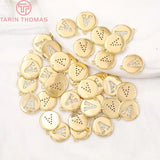 4PCS 10x10MM 24K Brass Zircon A-Z Letters Pendants DIY Jewelry Findings