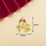 10pcs Christmas Tree House Enamel Charms for DIY Jewelry Making