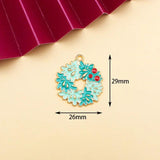 10pcs Christmas Tree House Enamel Charms for DIY Jewelry Making
