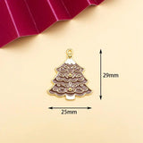 10pcs Christmas Tree House Enamel Charms for DIY Jewelry Making