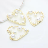 6pcs Heart Charms for Jewelry Making Bulk Nickel