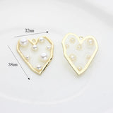 6pcs Heart Charms for Jewelry Making Bulk Nickel