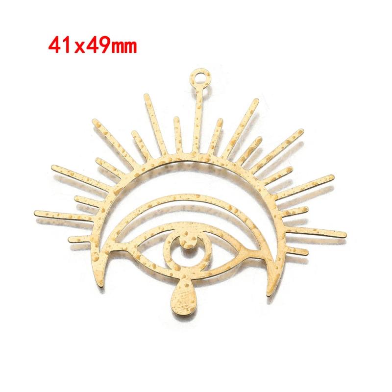 6Pcs Celestial Moon Sun Star Charms All Seeing Eye Pendant Diy