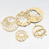 6Pcs Celestial Moon Sun Star Charms All Seeing Eye Pendant Diy