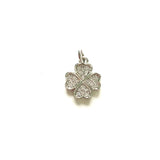 5pcs Clover Charm Pendants for Jewelry Making Gold-Plated Zirconia DIY