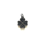 5pcs Clover Charm Pendants for Jewelry Making Gold-Plated Zirconia DIY