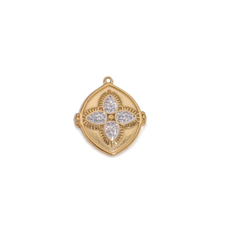 3pcs Boho Retro Zircon Leaf Charms Dangles Pendants DIY Jewelry Making