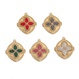 3pcs Boho Retro Zircon Leaf Charms Dangles Pendants DIY Jewelry Making