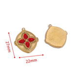 3pcs Boho Retro Zircon Leaf Charms Dangles Pendants DIY Jewelry Making