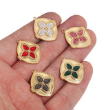 3pcs Boho Retro Zircon Leaf Charms Dangles Pendants DIY Jewelry Making