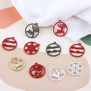5pcs Christmas Charm Reindeer Snowflakes Santa Letters Charms DIY Jewelry Making