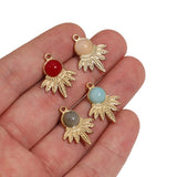 5pcs Turquoise Stone Boho Charm Pendants for DIY Jewelry