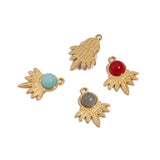 5pcs Turquoise Stone Boho Charm Pendants for DIY Jewelry