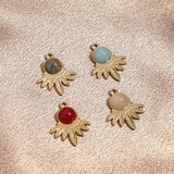 5pcs Turquoise Stone Boho Charm Pendants for DIY Jewelry