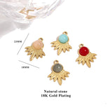 5pcs Turquoise Stone Boho Charm Pendants for DIY Jewelry