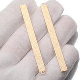 10Pcs Brass Textured Rectangular Bar Charms for Jewelry Making