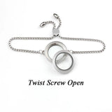 30mm Twist Locket Bracelet Stainless Steel Floating Charms Locket
