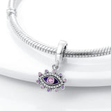 Lucky Pink Evil Eye Dangle Charm for Bracelet Necklace Pendant Beads