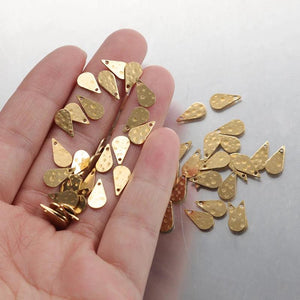 50pcs Brass Water Drop Charms for Jewelry Making Earrings Keychain