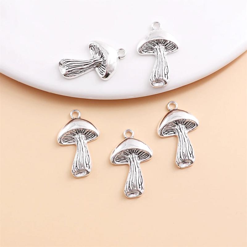 36pcs Vintage Mushroom Rabbit Charms for Pendant Necklace Jewelry Making