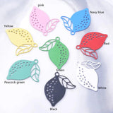 50pcs Brass Lemon Charms Fruits Jewelry Pendant