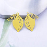 50pcs Brass Lemon Charms Fruits Jewelry Pendant