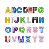 50pcs Slide Letter Charms Crystals Beads for DIY Bracelets Necklace Key Chain