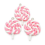 10PCS Candy Color Clay Lollipop Slime Resin Charms Pendants