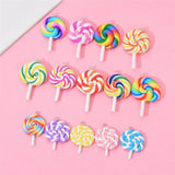 10PCS Candy Color Clay Lollipop Slime Resin Charms Pendants