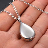 Stainless Steel Teardrop Urn Necklace for Ashes