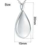 Stainless Steel Teardrop Urn Necklace for Ashes