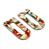 Acetate Tortoise Shell D-Shaped Earring Charms 40mm