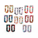 Acetate Tortoise Shell D-Shaped Earring Charms 40mm