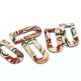 Acetate Tortoise Shell D-Shaped Earring Charms 40mm
