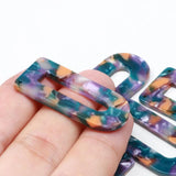 Acetate Tortoise Shell D-Shaped Earring Charms 40mm