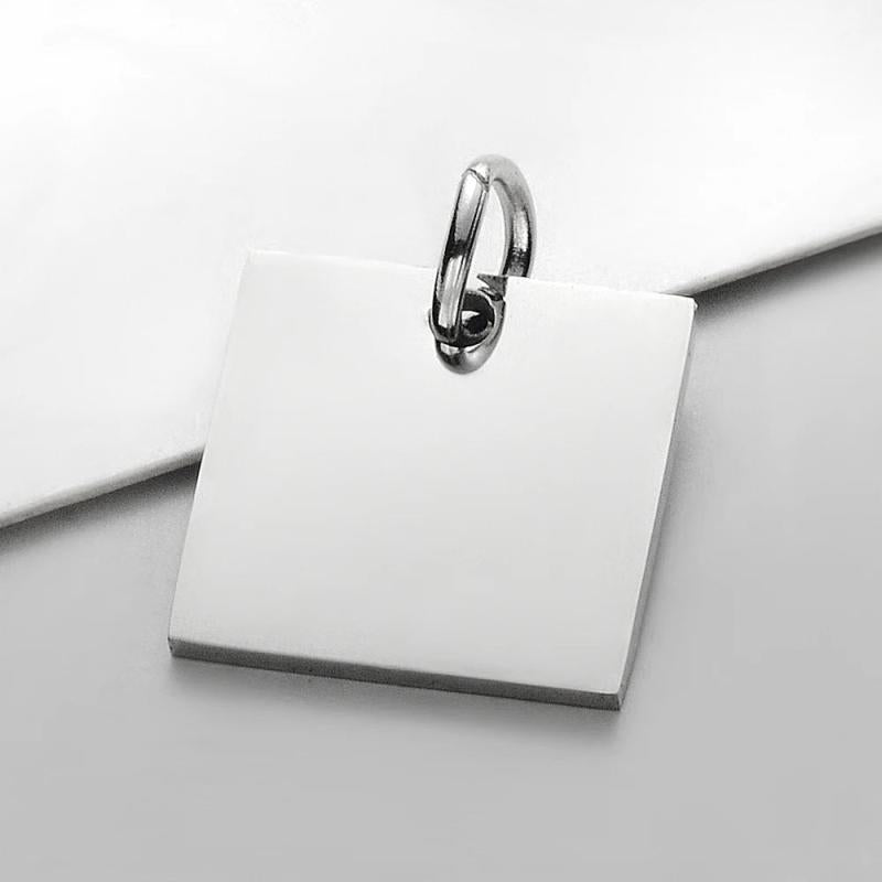10pcs Stainless Steel Square Charms Pendants 12*15.5mm