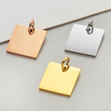 10pcs Stainless Steel Square Charms Pendants 12*15.5mm
