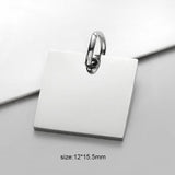 10pcs Stainless Steel Square Charms Pendants 12*15.5mm