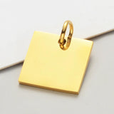 10pcs Stainless Steel Square Charms Pendants 12*15.5mm