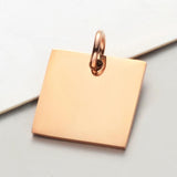 10pcs Stainless Steel Square Charms Pendants 12*15.5mm