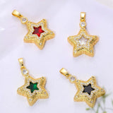 3Pcs CZ Heart Drop Star Charms for DIY Jewelry Making