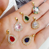 3Pcs CZ Heart Drop Star Charms for DIY Jewelry Making