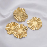 10pcs Brass Abstract Circle Geometric Flower Pendants for Earrings