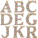 18K Rainbow Zircon Initial Charms for DIY Pendant Name Jewelry Making