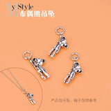 S925 Thai Silver Bear Pendant Jewelry DIY Material Bag