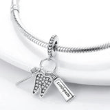 Toothpaste Toothbrush Tooth Pendant Dangle Silver Charms for Bracelet DIY