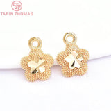 20PCS 7.5MM Brass Flower Charms Pendants