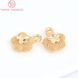 20PCS 7.5MM Brass Flower Charms Pendants