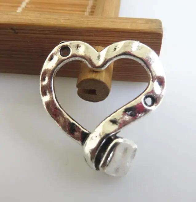 10pcs Heart Shaped Charm Pandant for Jewelry Making DIY